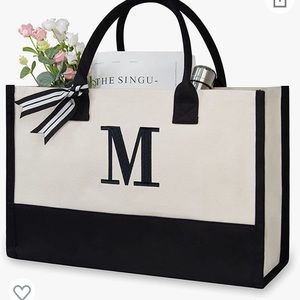 Monogram “M” Canvas Tote Bag